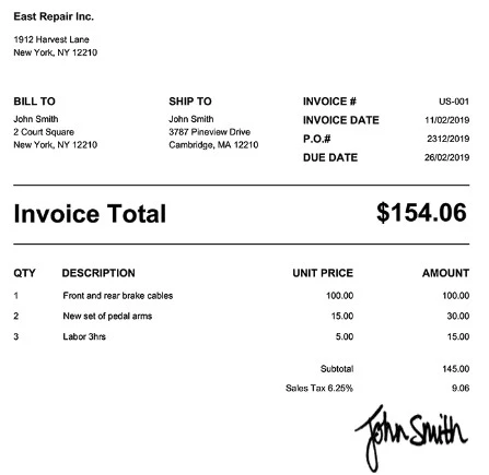 Invoice template