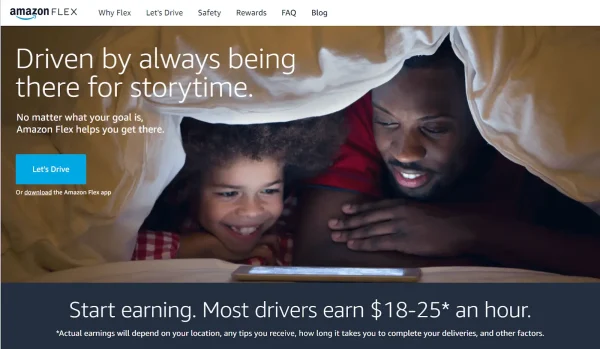 Amazon Flex homepage